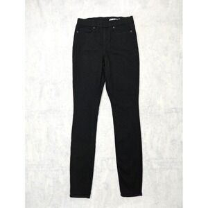 Lands End Jeans Womens 8 Tall Black High Rise Pull On Skinny Taille Mi-Haute